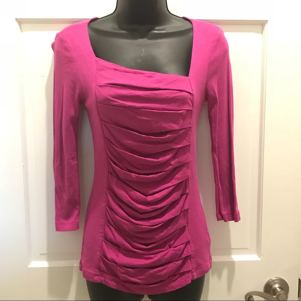 Express Purple Small Shirt 3/4 Sleeve
