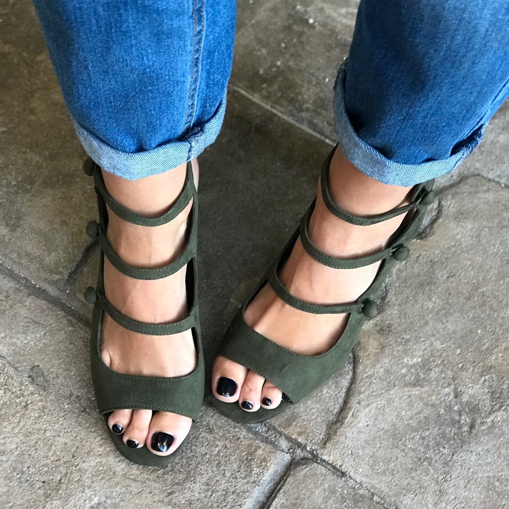Multiple Strap Mary Jane Peep Toe Sandal - Picture 2 of 7
