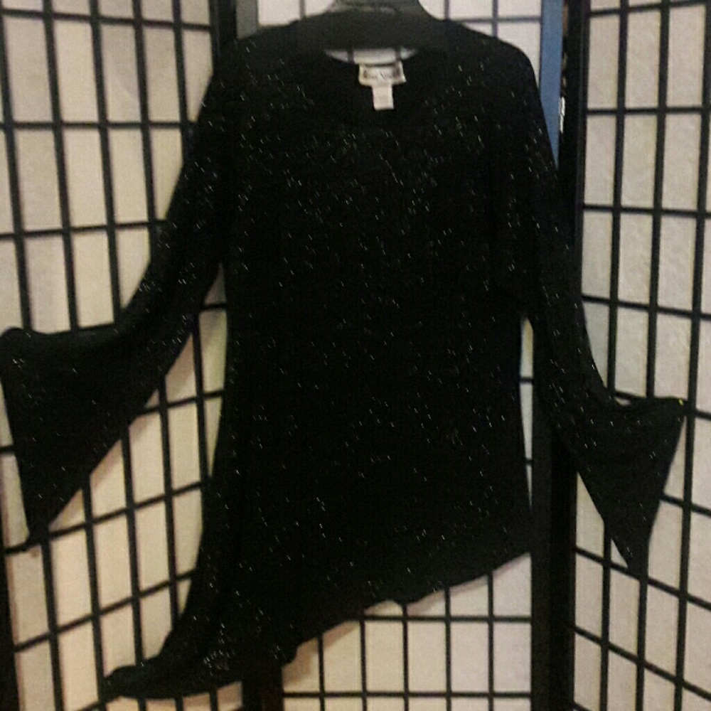 Black Knit Glitter Top