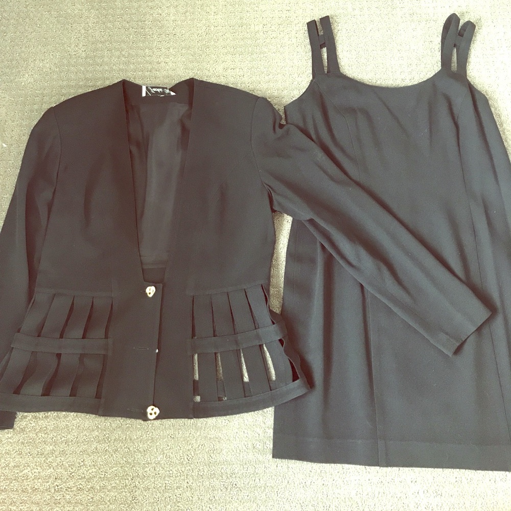 Black cocktail dress with jacket. Size 6