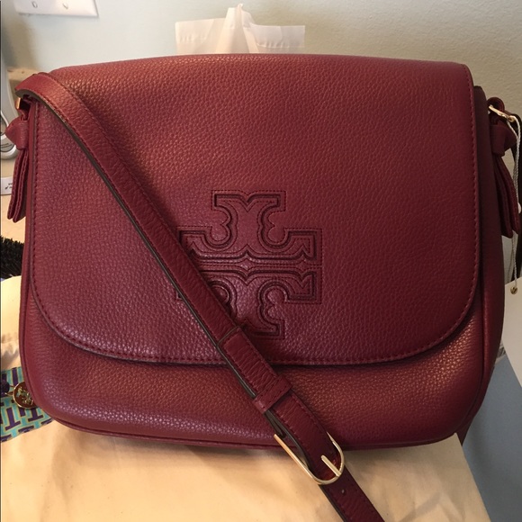 🆕Tory Burch Harper Messenger bag in Dark Merlot. - Picture 3 of 8