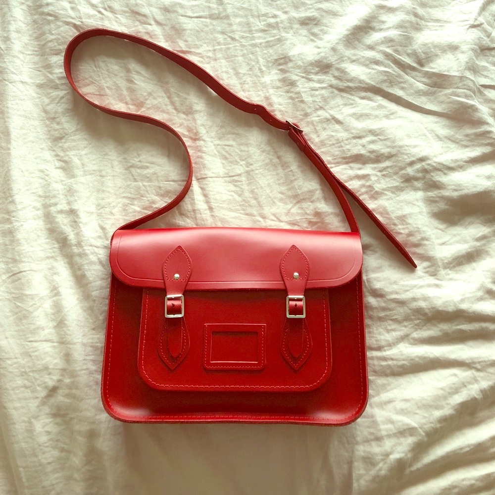 Red Cambridge Satchel Co. 13 inch Bag
