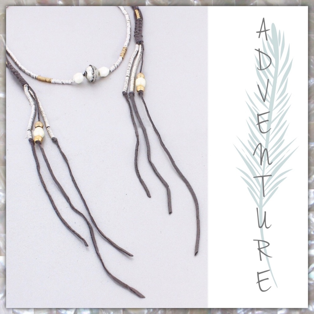 🎉HOST PICK🎉 BOHO NECKLACE SILVER PEARL GRAY