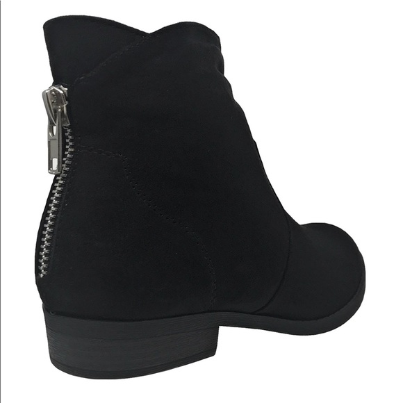 Corset Zip Back Black Chelsea Ankle Booties - Picture 8 of 8