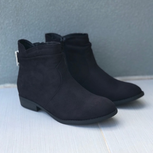 Corset Zip Back Black Chelsea Ankle Booties - Picture 7 of 8