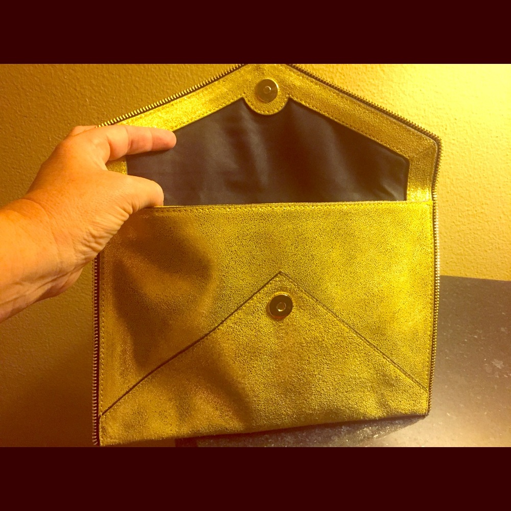 Rebecca Minkoff Metallic gold clutch