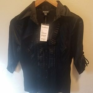 Black silk bebe top
