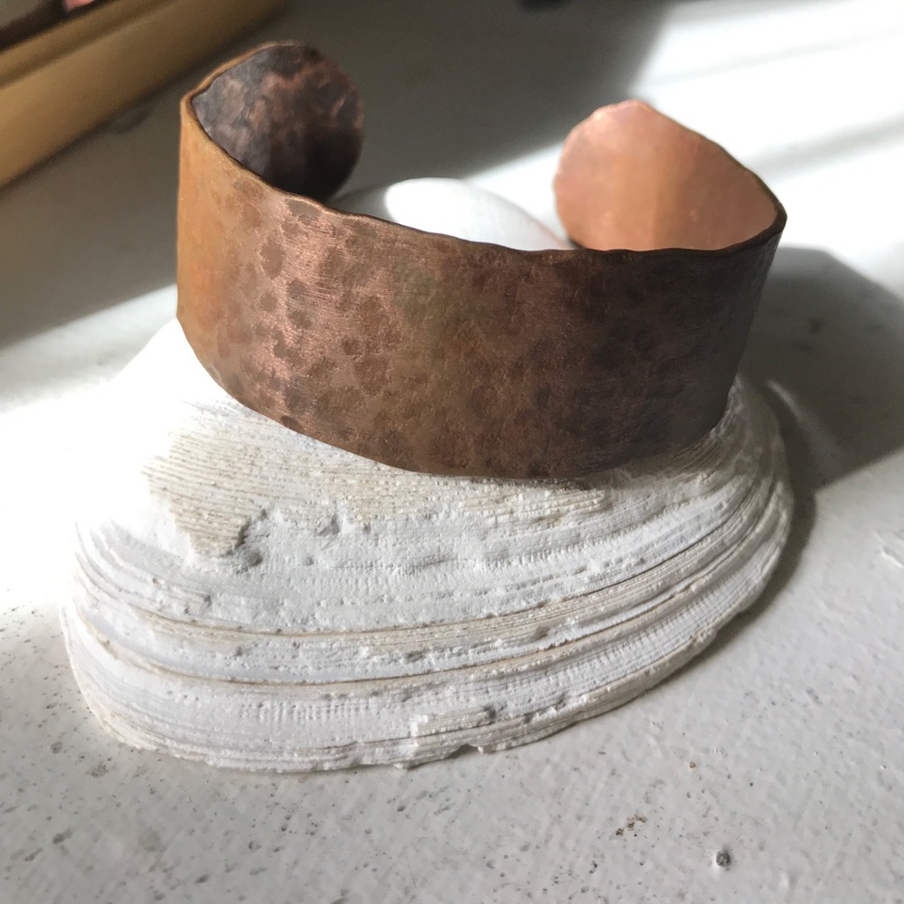 Handmade copper bangle bracelet