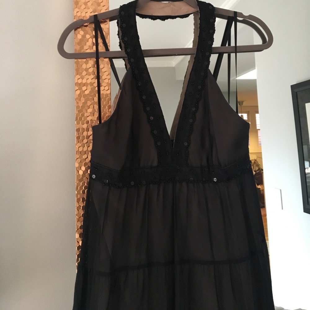 Black BCBG halter dress