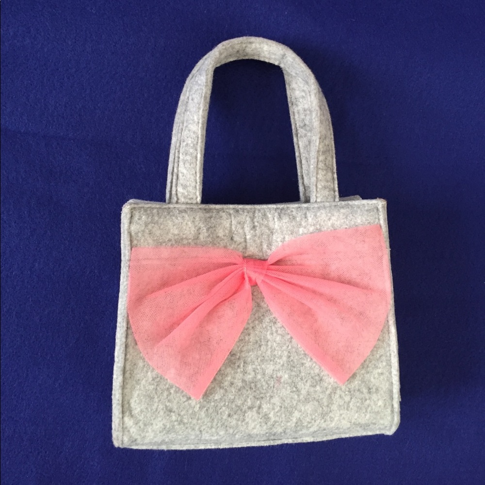 Gymboree Pink Tulle Bow Felt Purse Bag