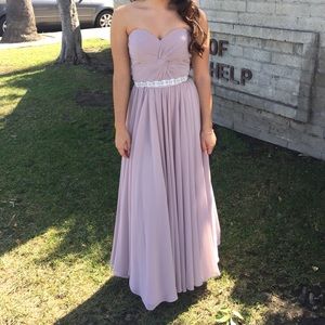 Special occasion strapless Mauve dress. Size 4.