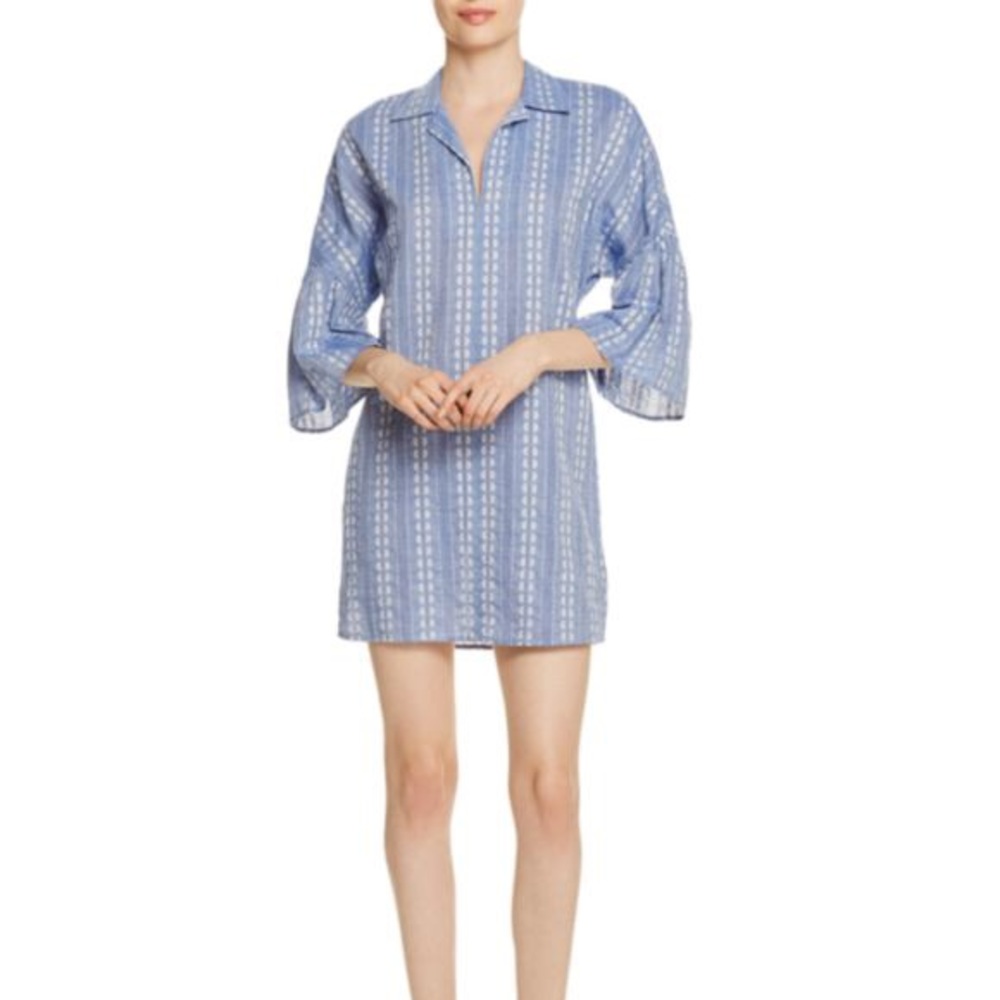 Chambray jacquard dress