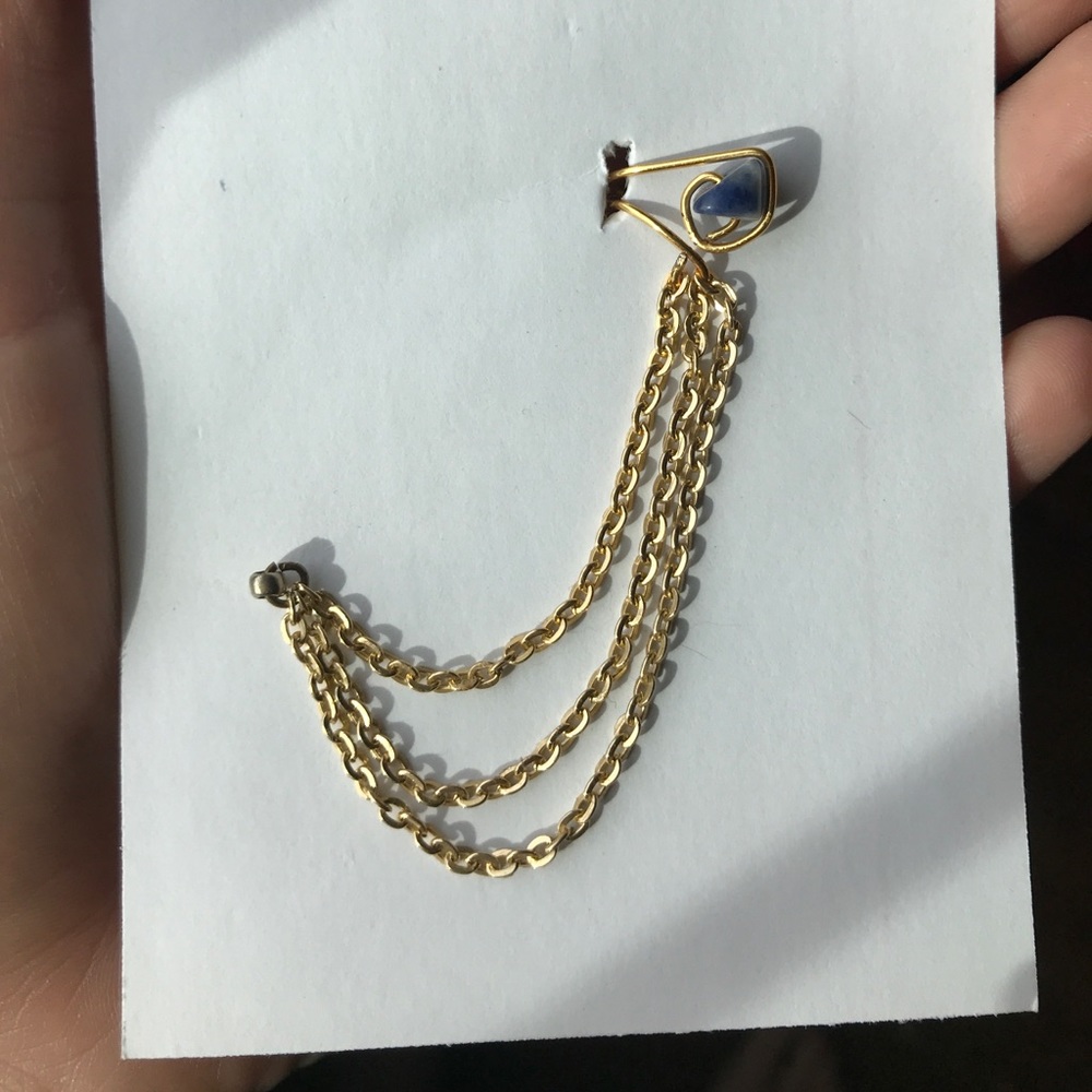 Gold chain ear cuff/ earring