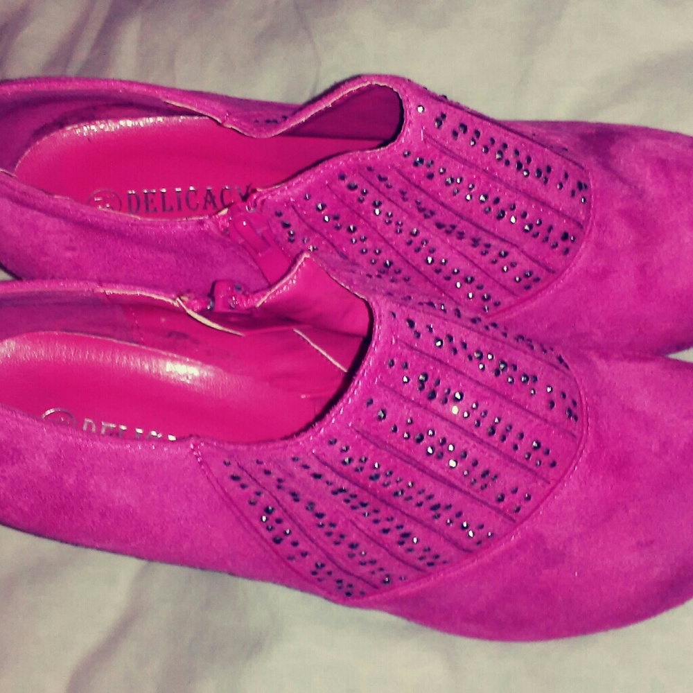 Pink Stud Heel Bootie