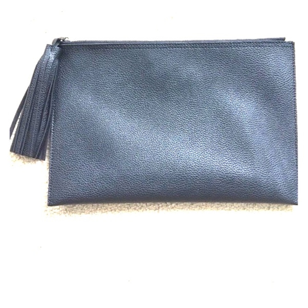 Parker Black Tassel Vegan Leather Clutch