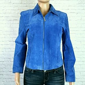 C&E Royal Blue Suede Zippered Jacket
