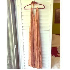 Long peach boho dress