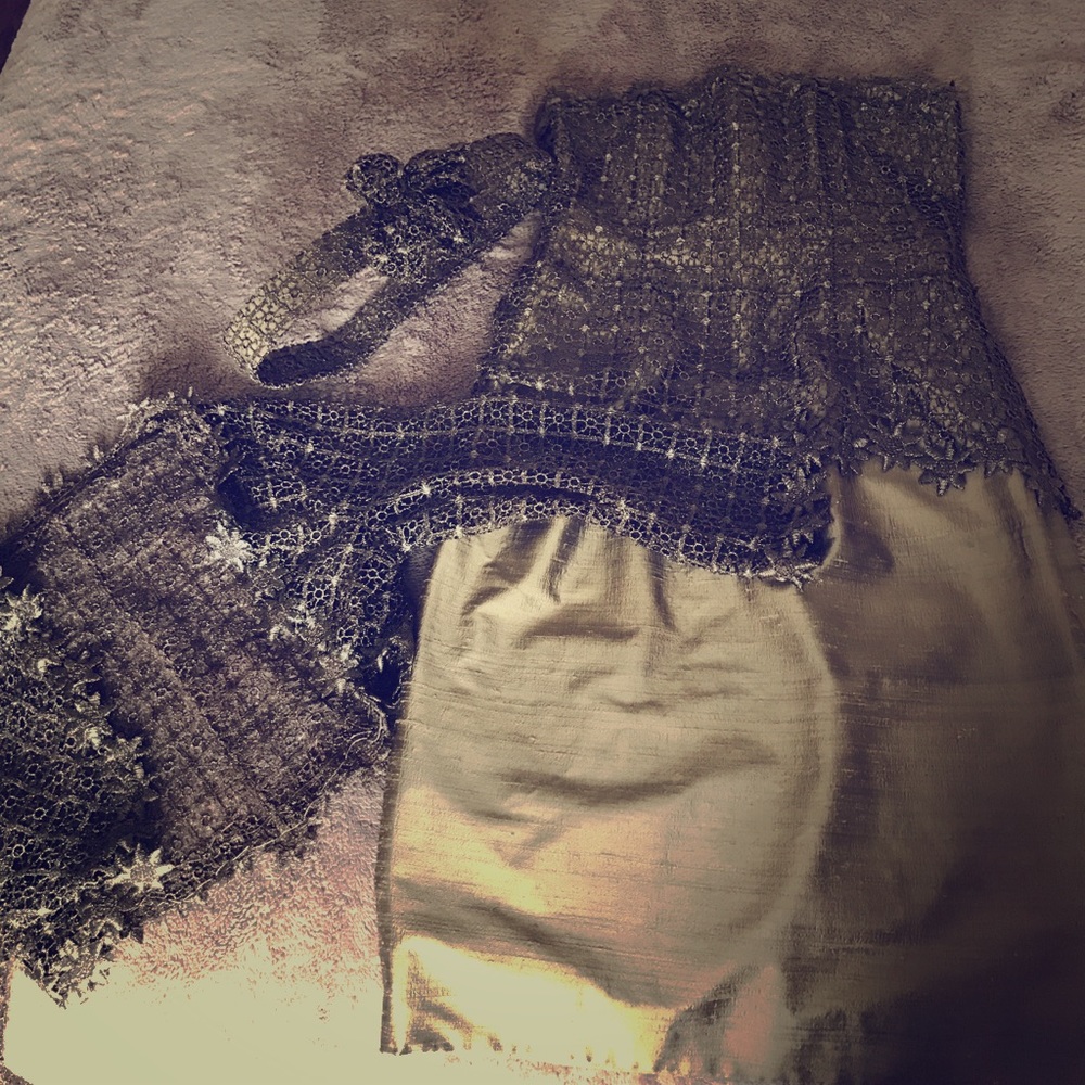 Custom made dress, shrug, and belt