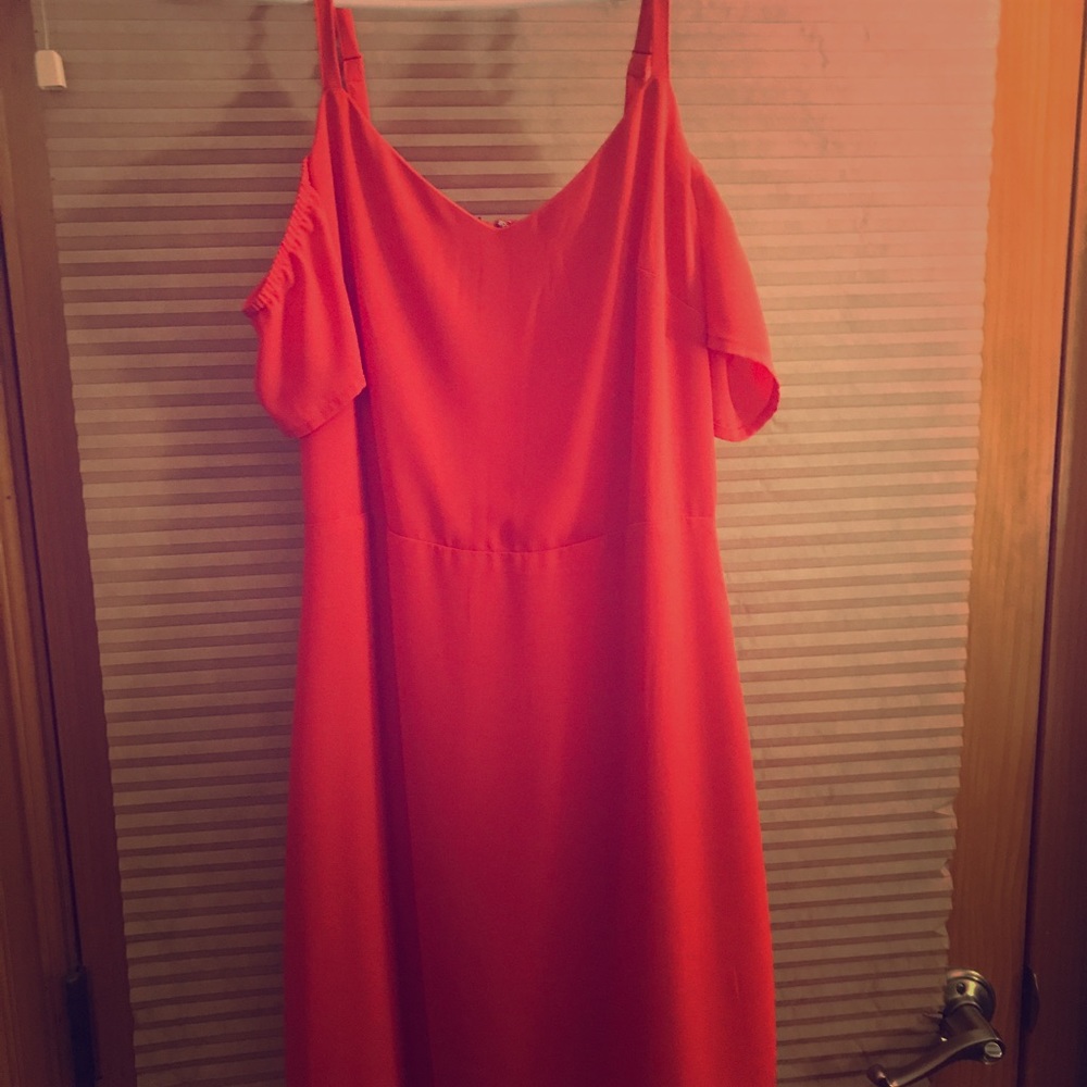 Express orange mini dress