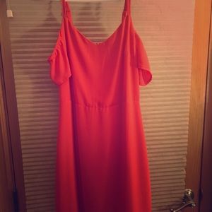 Express orange mini dress