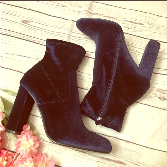 Steve Madden Shoes - Steve Madden Navy Velvet Sock Booties