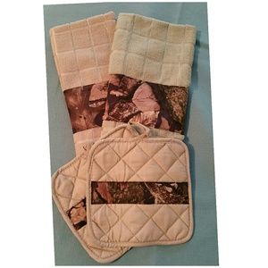 ⚡CAMO DISH/BATHROOM TOWELS W/HOT POTS
