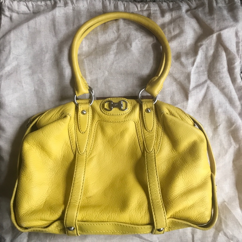 Michael Kors yellow leather shoulder bag