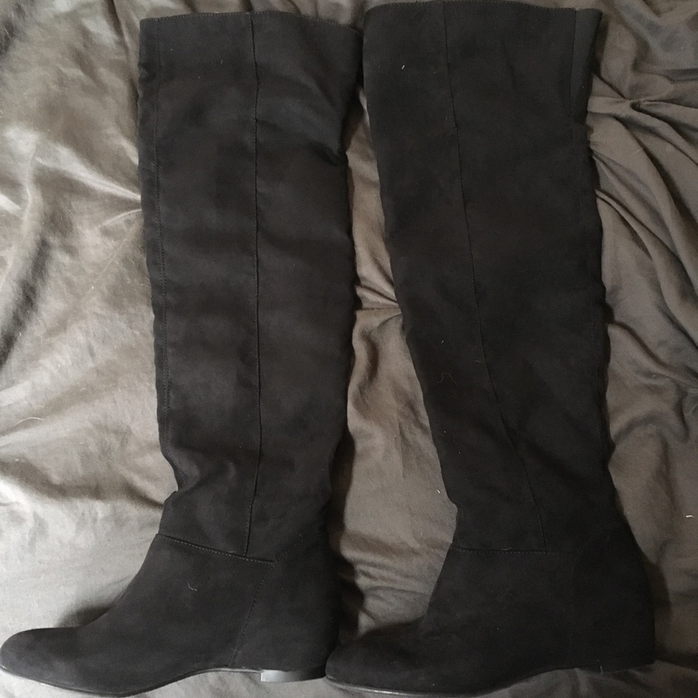 Over the knee black boots