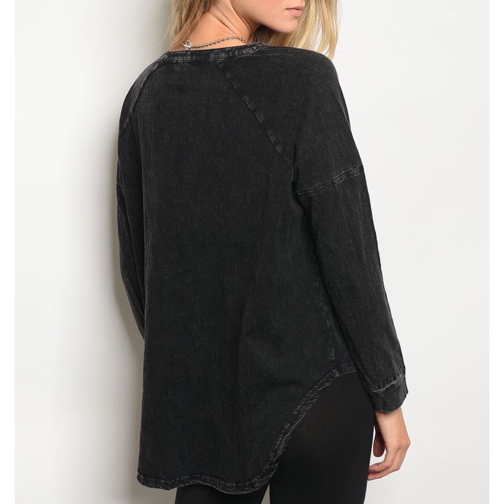 | ACID WASHED HENLEY | - Picture 2 of 5