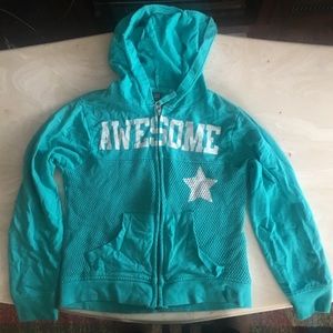 Star Ride Turquoise Zip-Up Hoodie