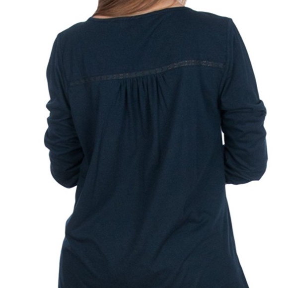 Big Tall Boho Crochet Lace Maternity Nursing Tunic - Picture 4 of 8