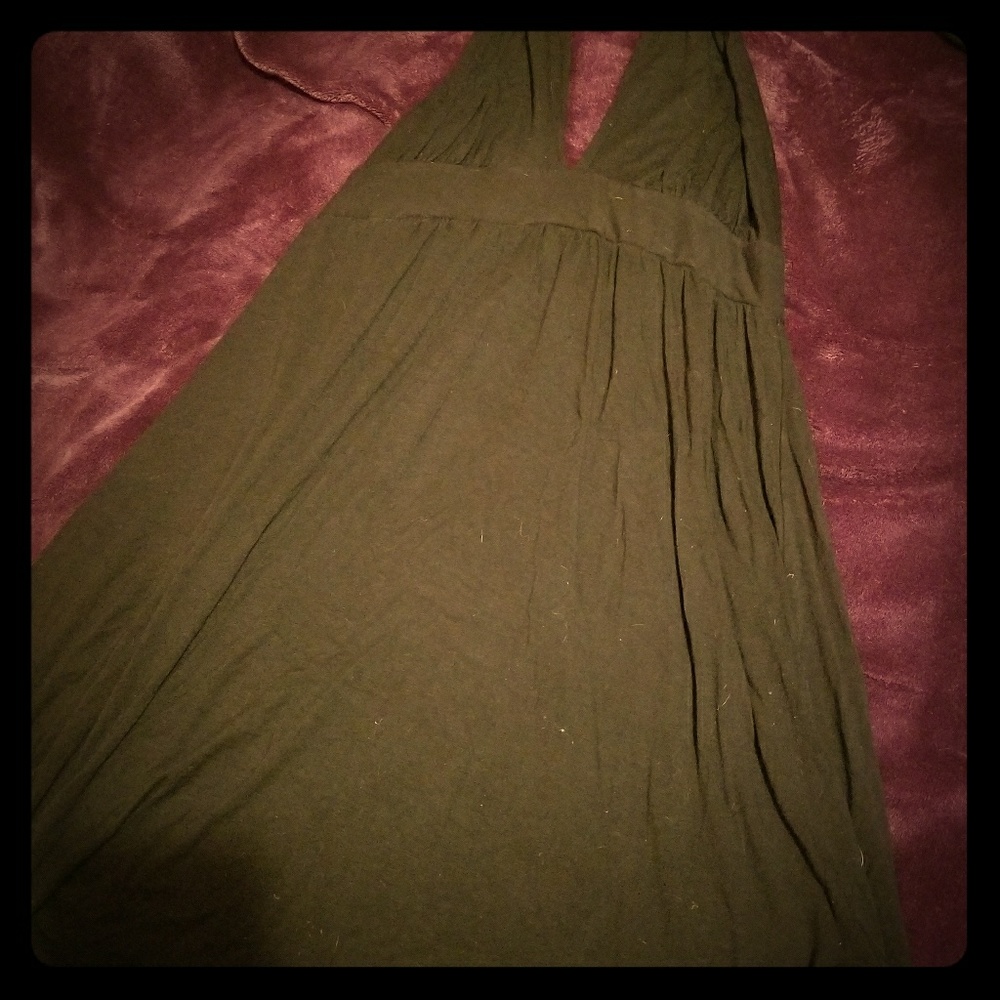 Black halter top dress