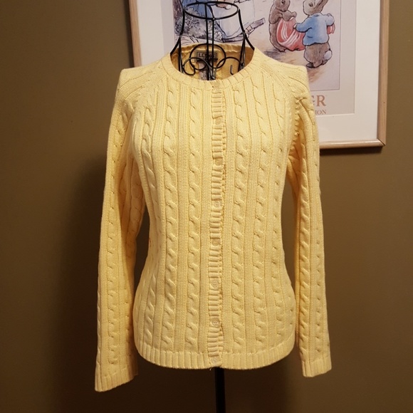 womens yellow cardigan sweater