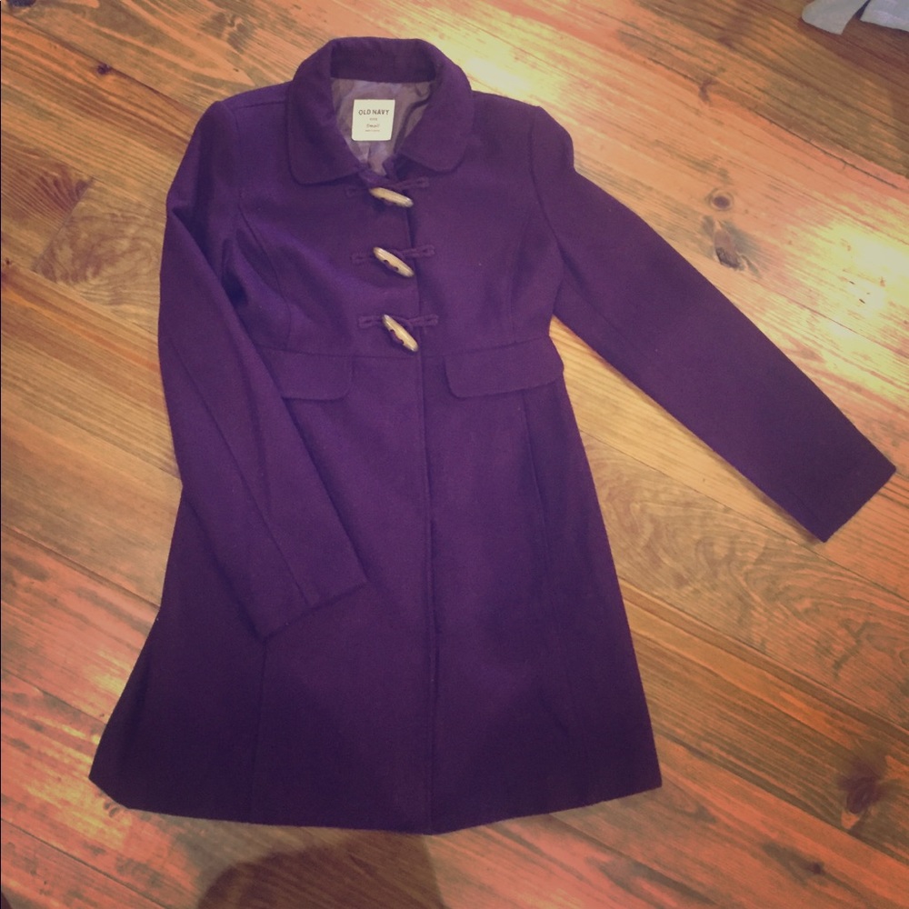 EUC size small old navy plum/purple pea coat