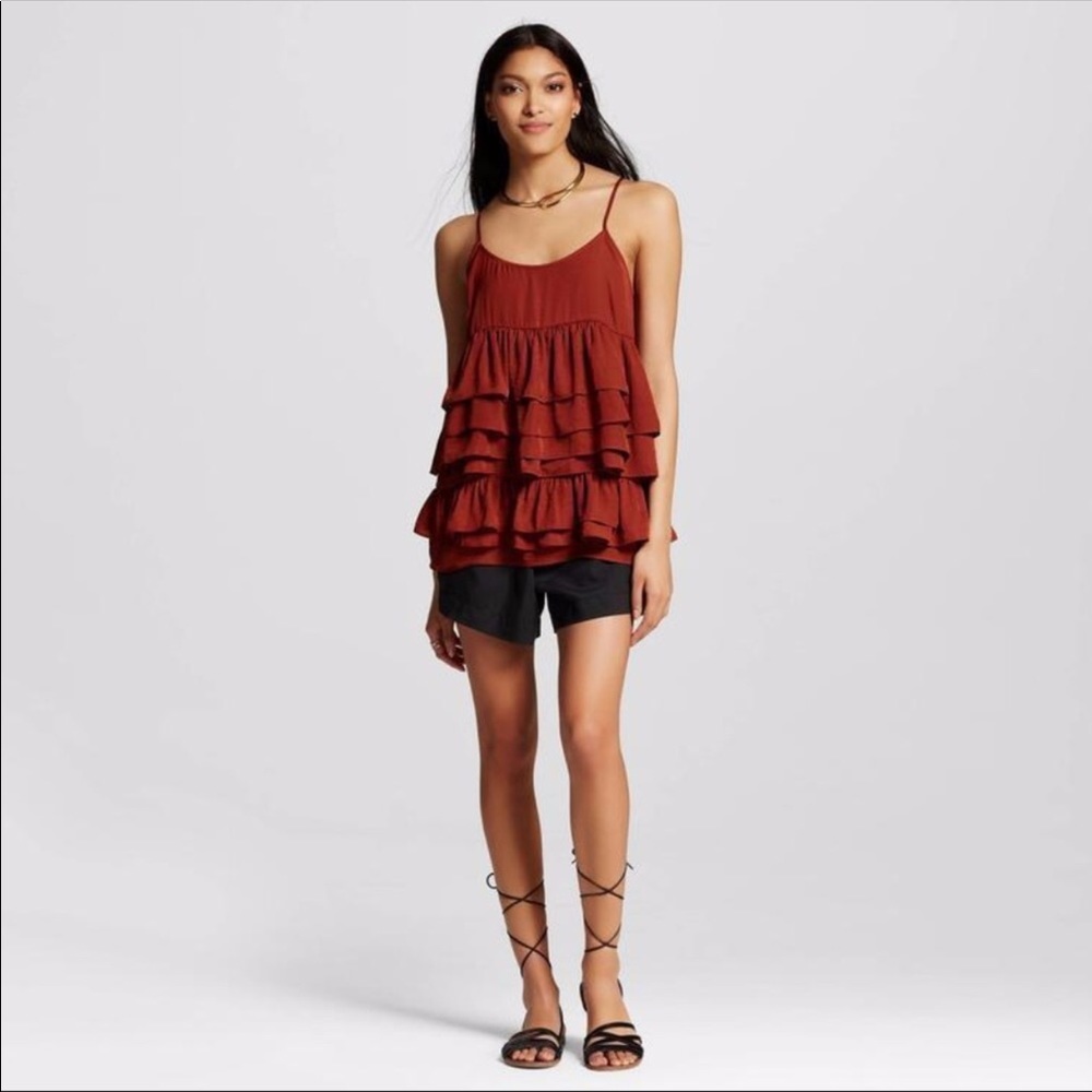 Who What Wear Target Tiered Ruffle Camisole Tank - Picture 2 of 8