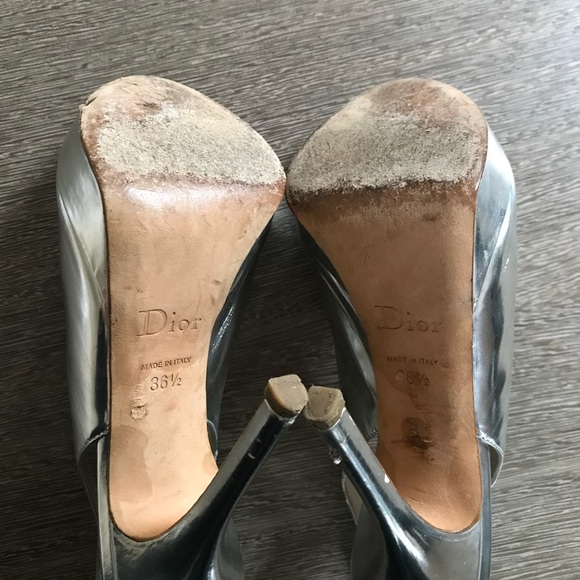 Christian Dior Silver open toe pump size 36 1/2 - Picture 6 of 6