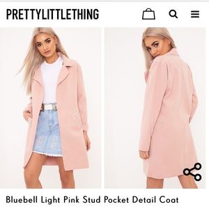 Pretty Little Things Light Pink Stud Pocket  Coat