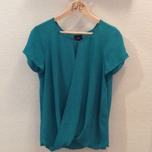 Mossimo Teal Wrap Blouse