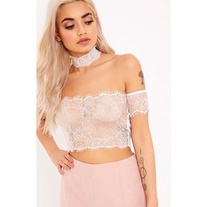 Prettylittlething Lace Bralet Crop Top