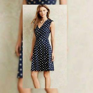 Blue with gold polka dot dress