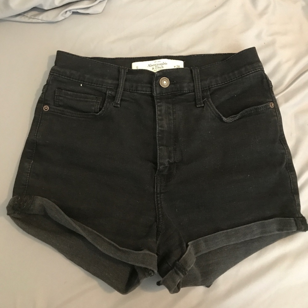 Abercrombie high waisted black shorts