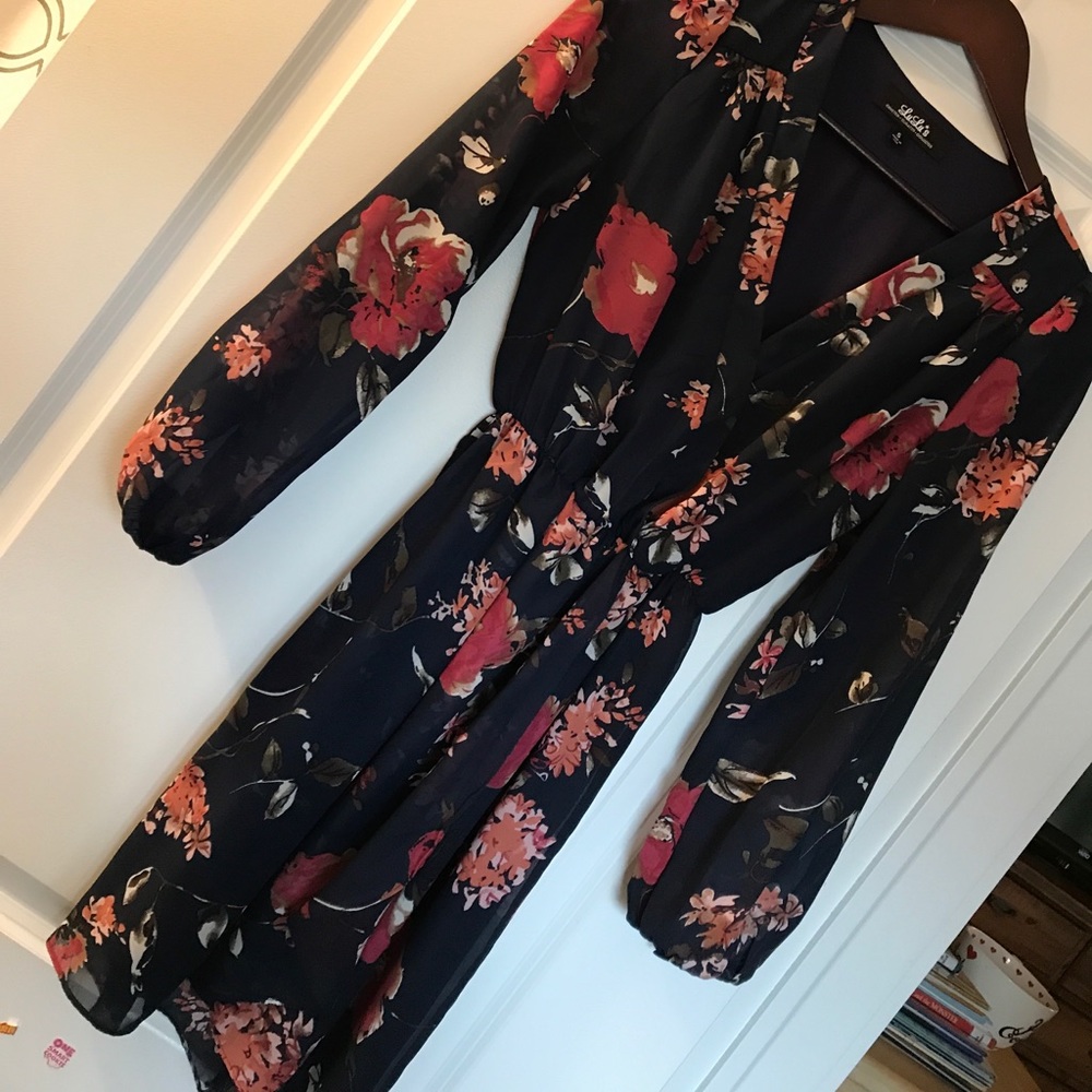 Lulus navy floral dress size small