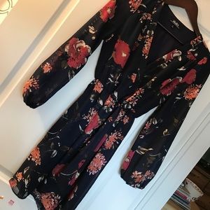 Lulus navy floral dress size small