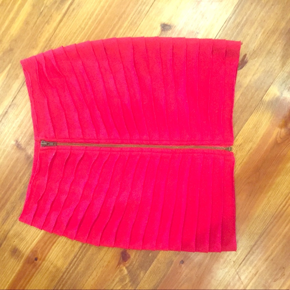 EUC size small red mini skirt