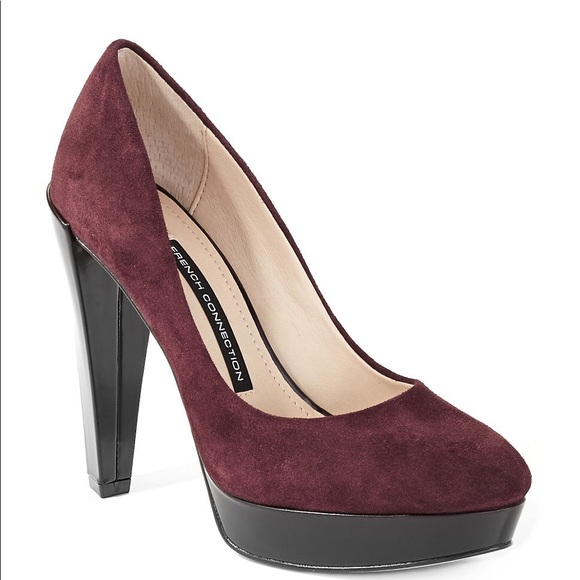 French Connection maroon suede pumps - Picture 4 of 8