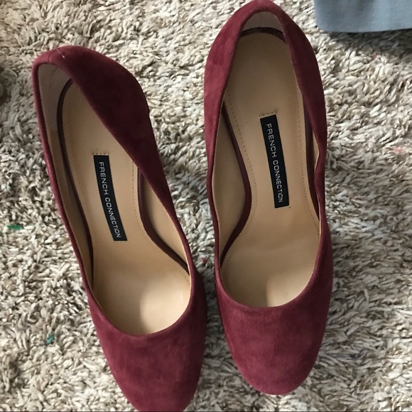 French Connection maroon suede pumps - Picture 6 of 8