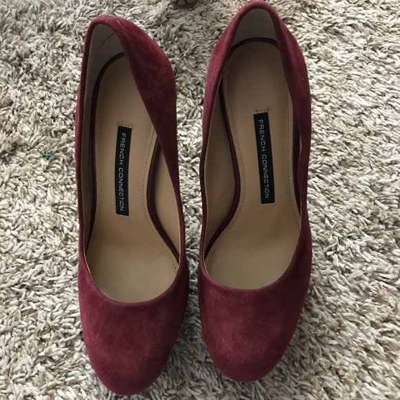 French Connection maroon suede pumps - Picture 7 of 8