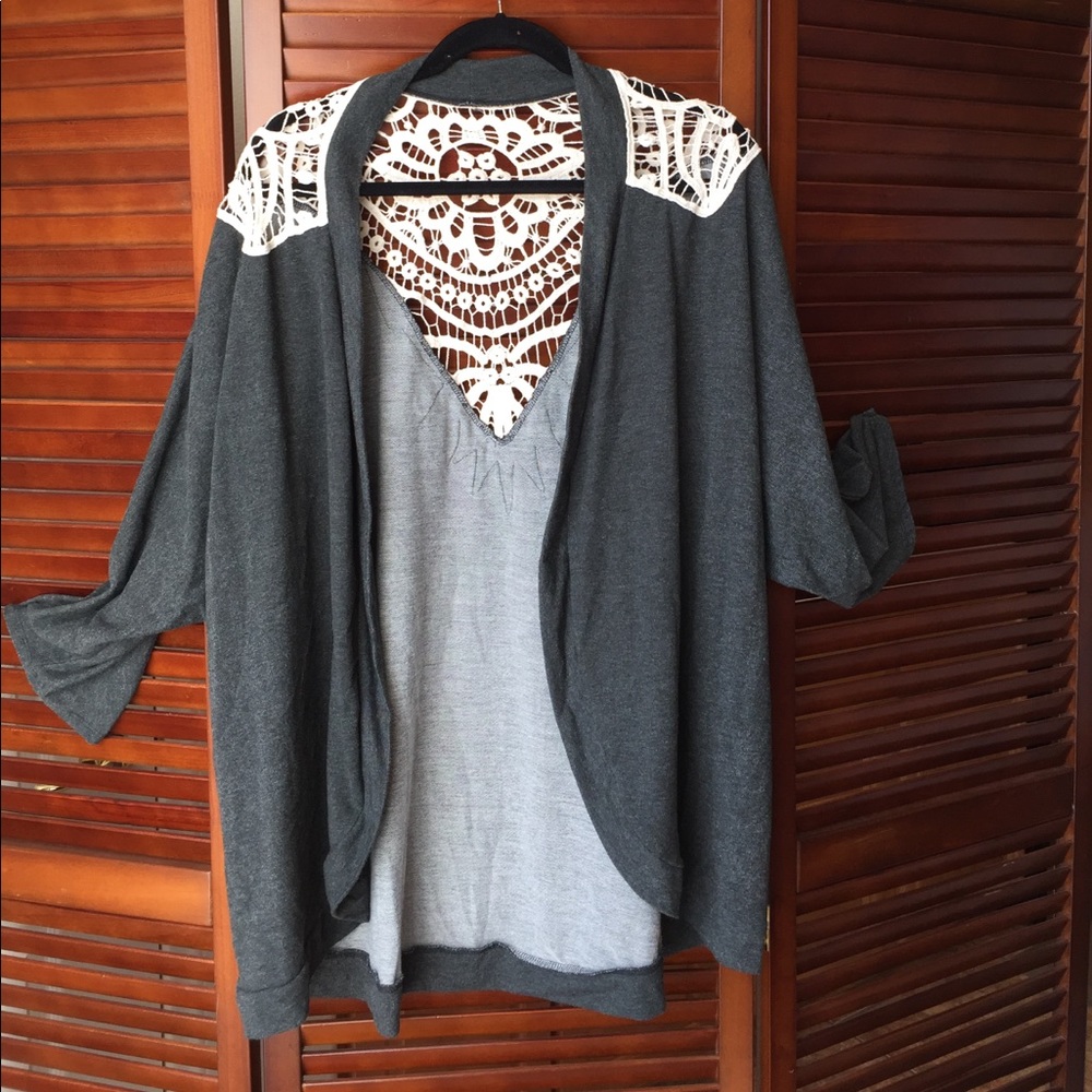 Plus size lace detail wrap