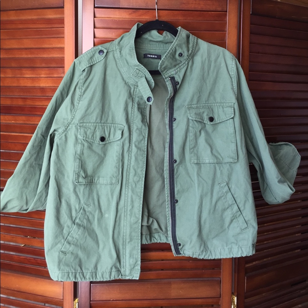 Plus size military style jacket