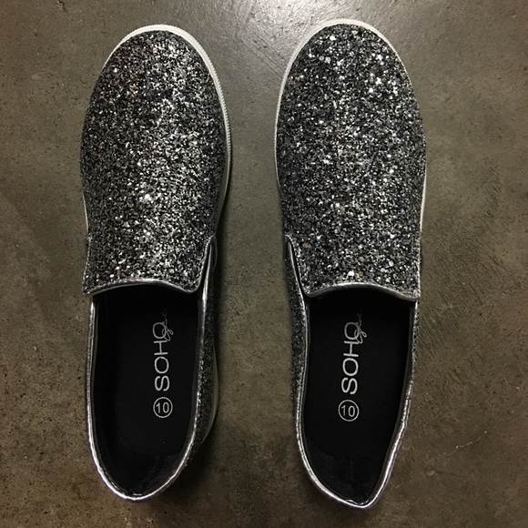 Soho Shoes - Glitter slip on shoes. BRAND NEW!